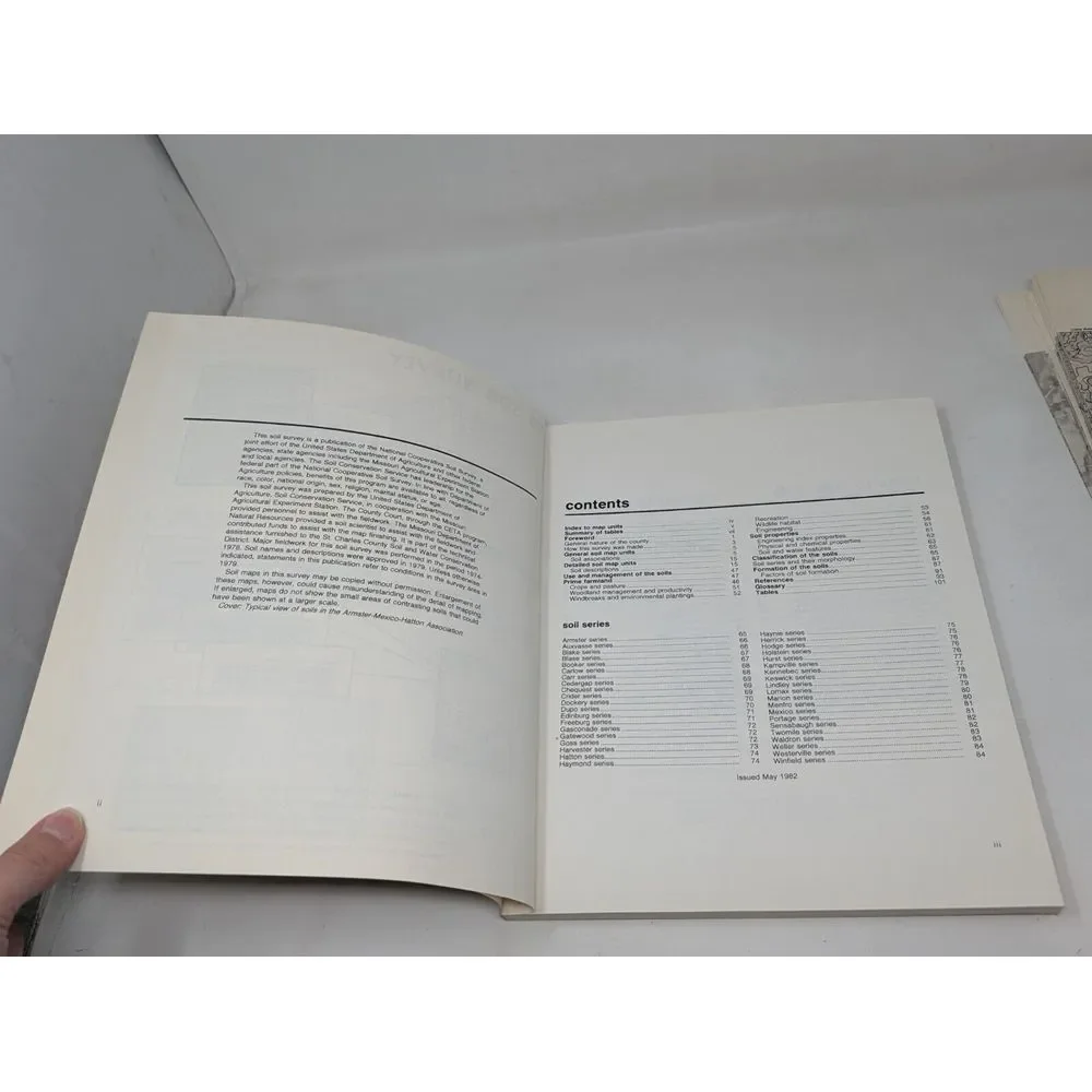 Vintage Book Department Agriculture 1982 Soil Survey & Maps St Charles Missouri‎